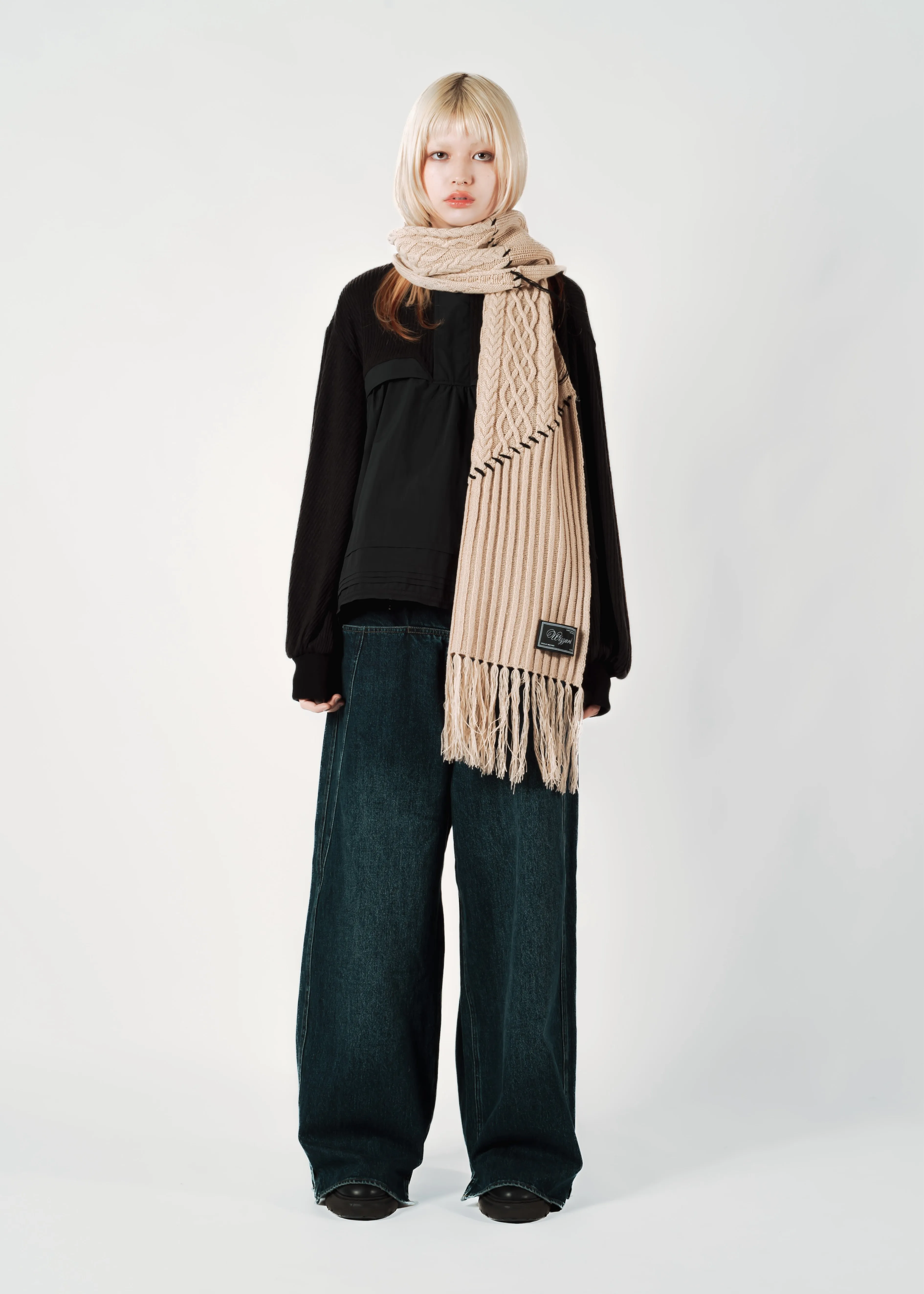 PATCHWORK KNIT MUFFLER