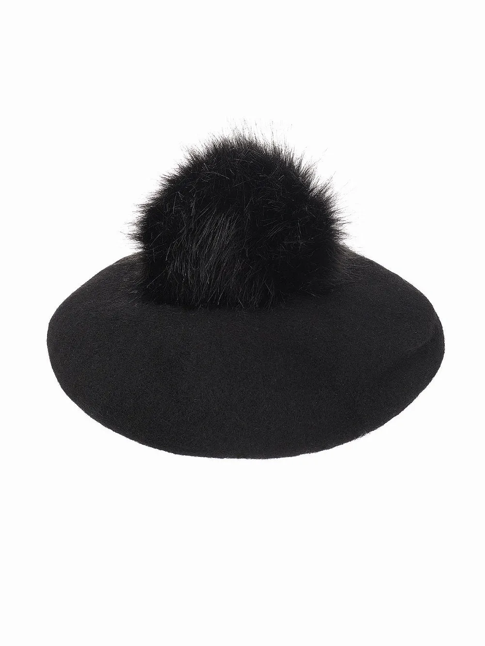 Pompom Beret in Black