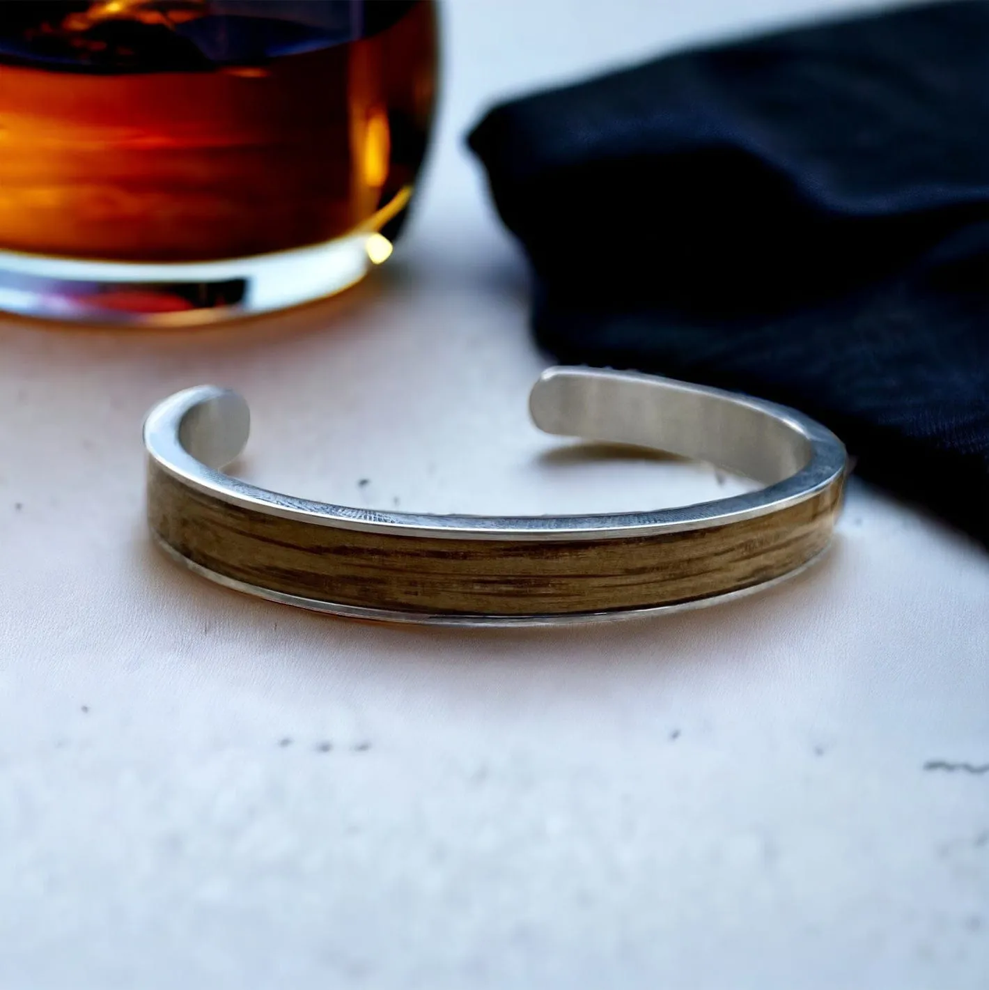 Reclaimed Bourbon Whiskey Barrel Cuff Bracelet