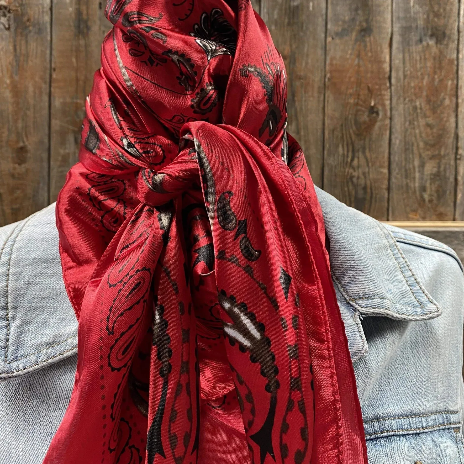 Red & Black Paisley Wild Rag | Rodeo Wildrags at Bourbon Cowgirl