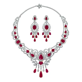 Regalia Ruby & Diamond Suite (82.05 ct Diamonds & Rubies) in White Gold