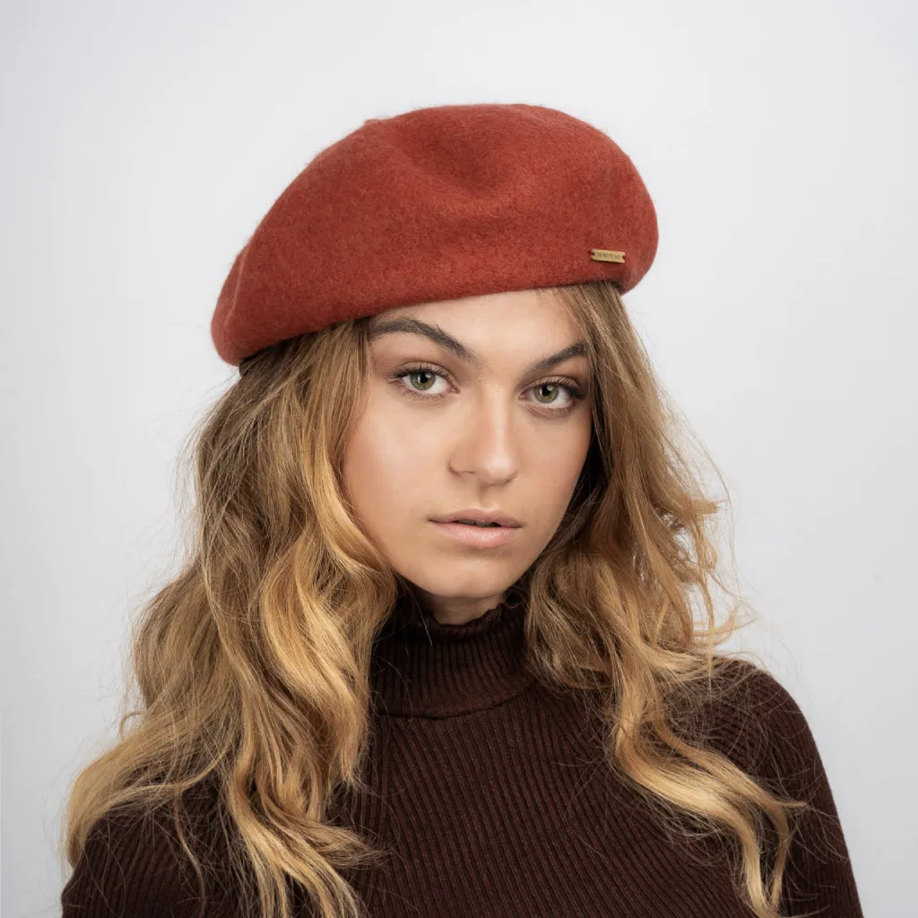 Regina Adjustable Wool Beret - Rust