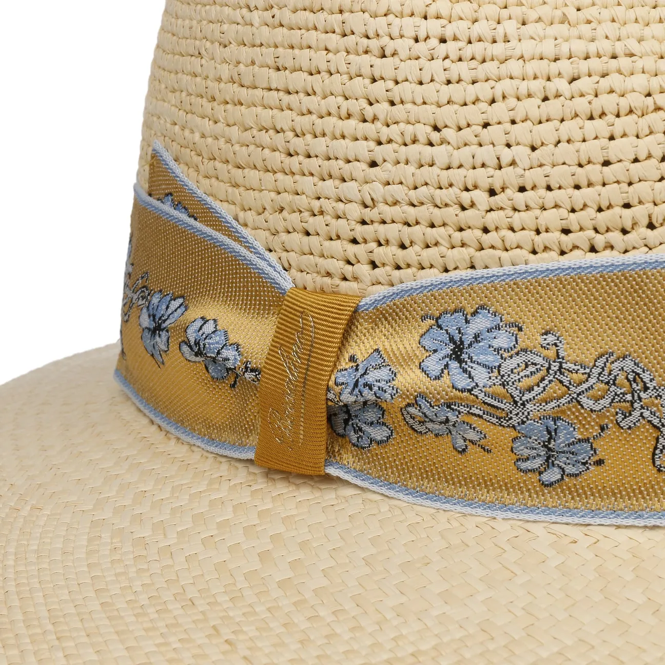 Reverse Crown Flower Straw Hat by Borsalino