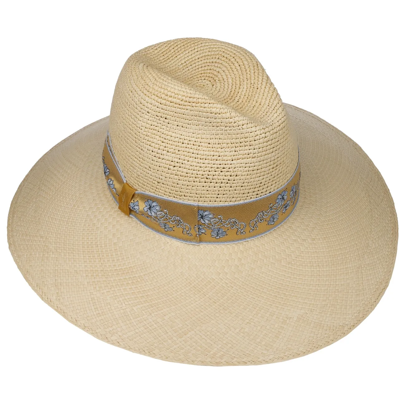 Reverse Crown Flower Straw Hat by Borsalino