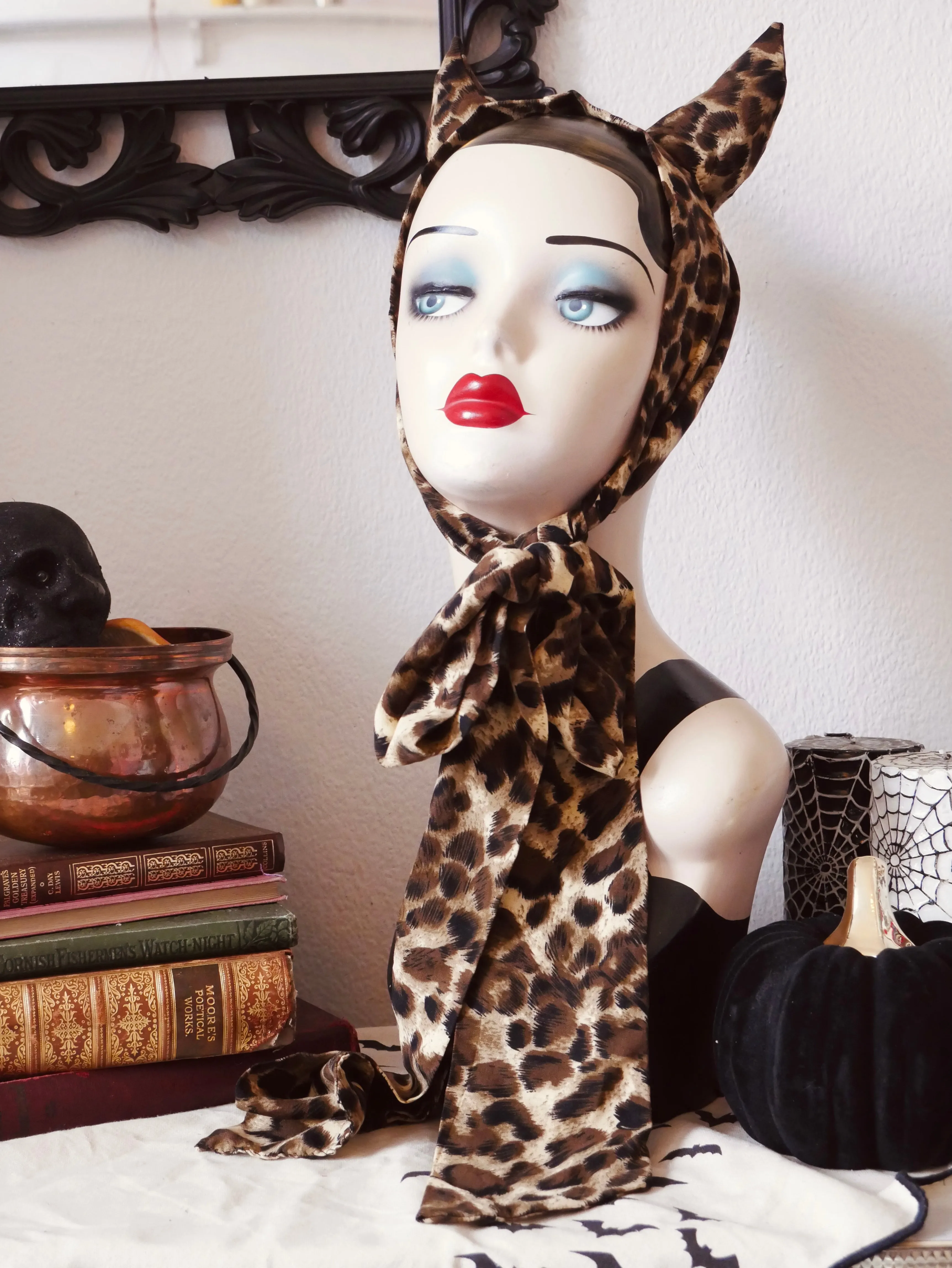 SALE ITEM/ SECOND:  ‘Little Devil’ Vintage Headband in Leopard Print