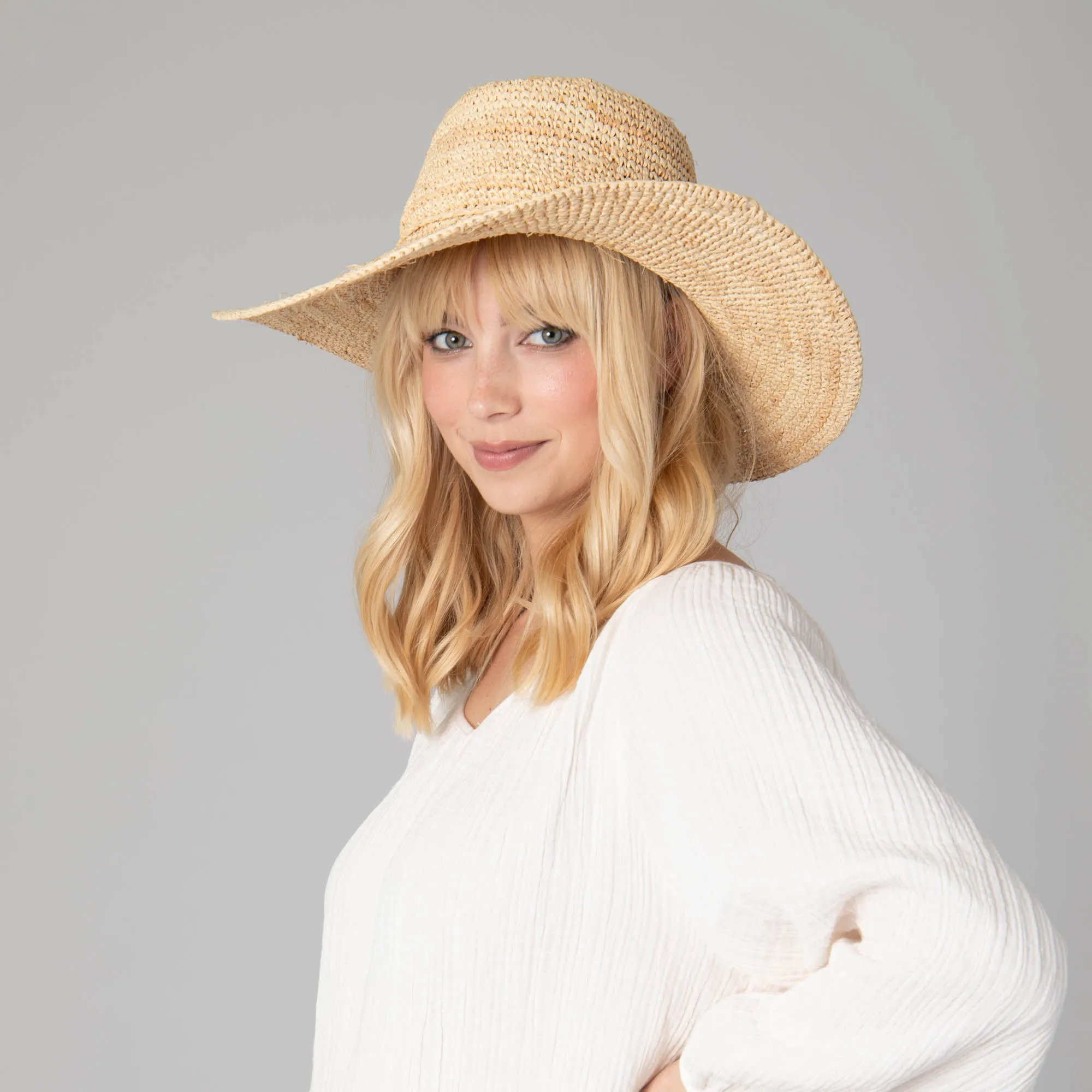 San Diego Hat Company's Signature Women's Large Brim Raffia Hat