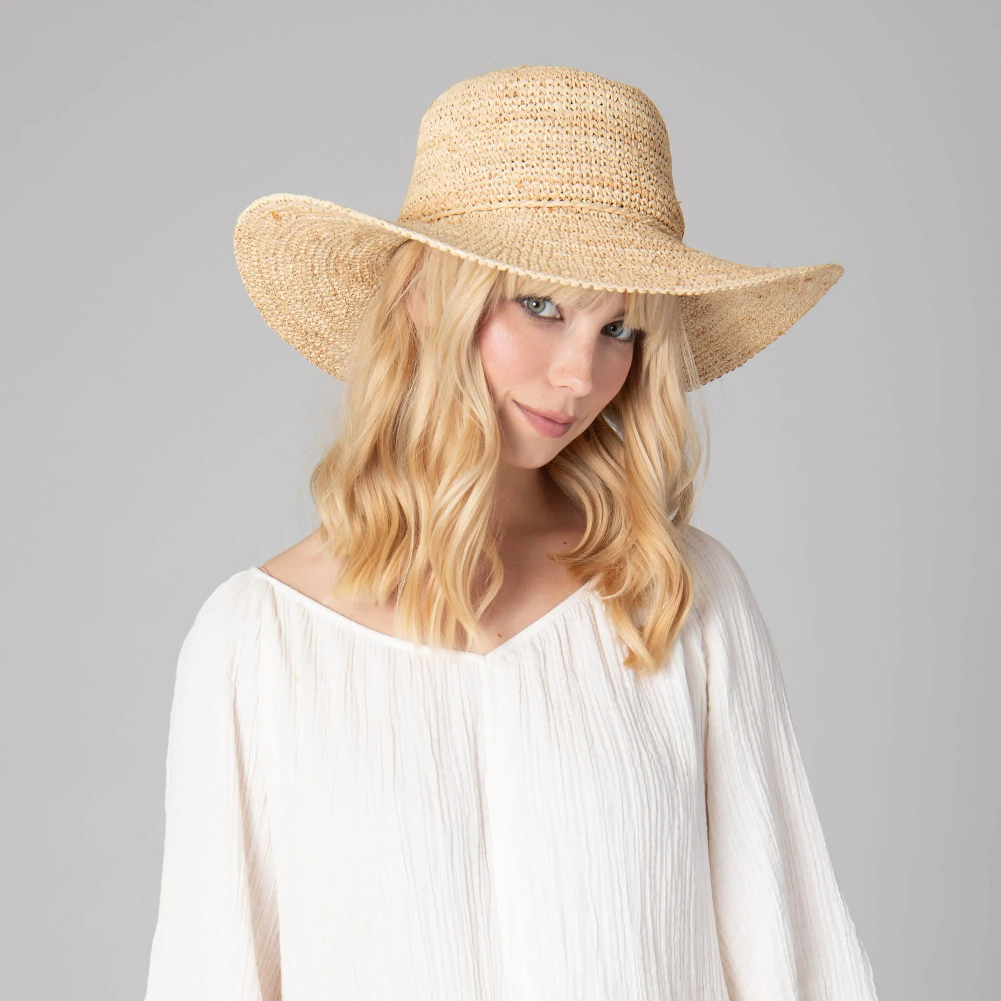 San Diego Hat Company's Signature Women's Large Brim Raffia Hat