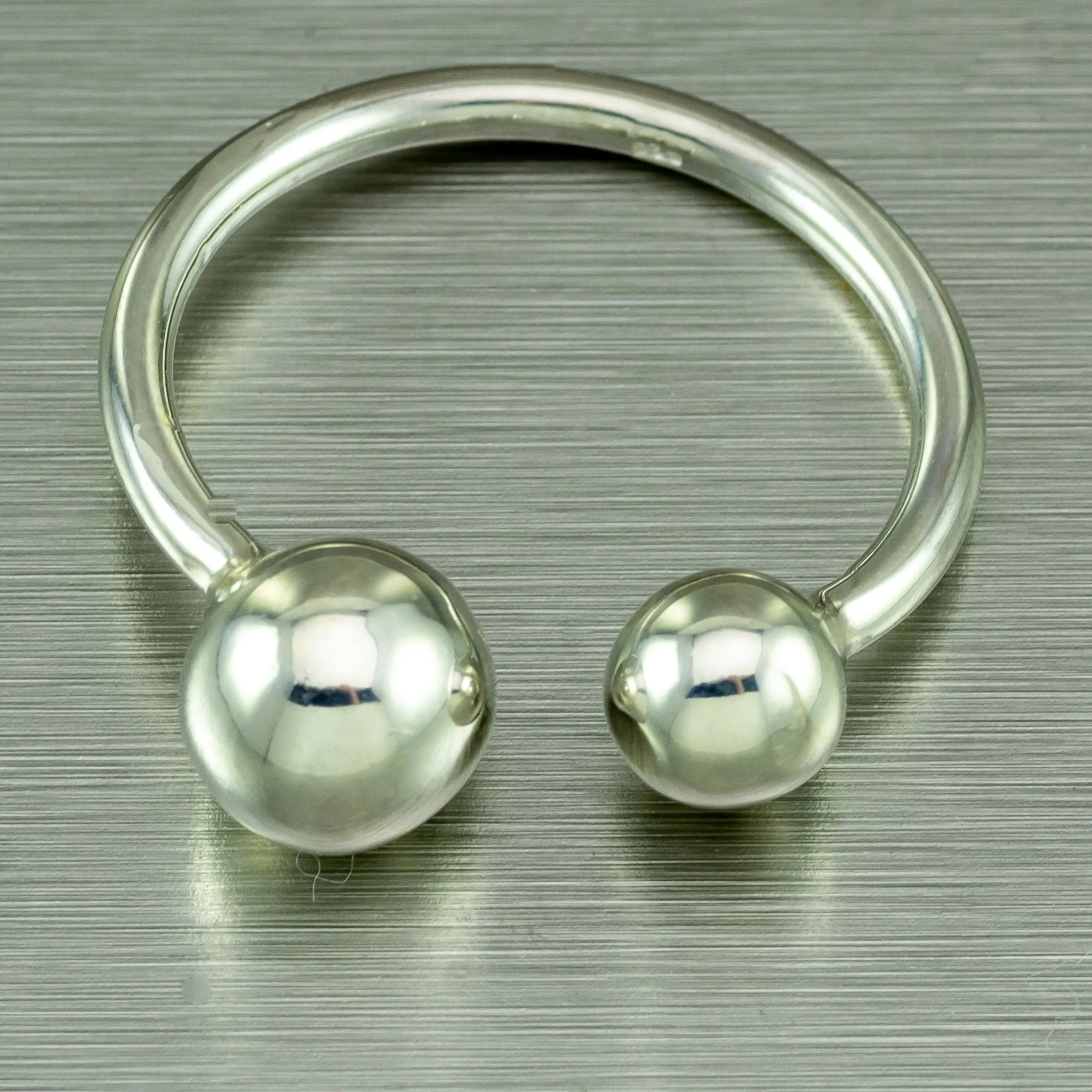 Silver 'two's company' ring