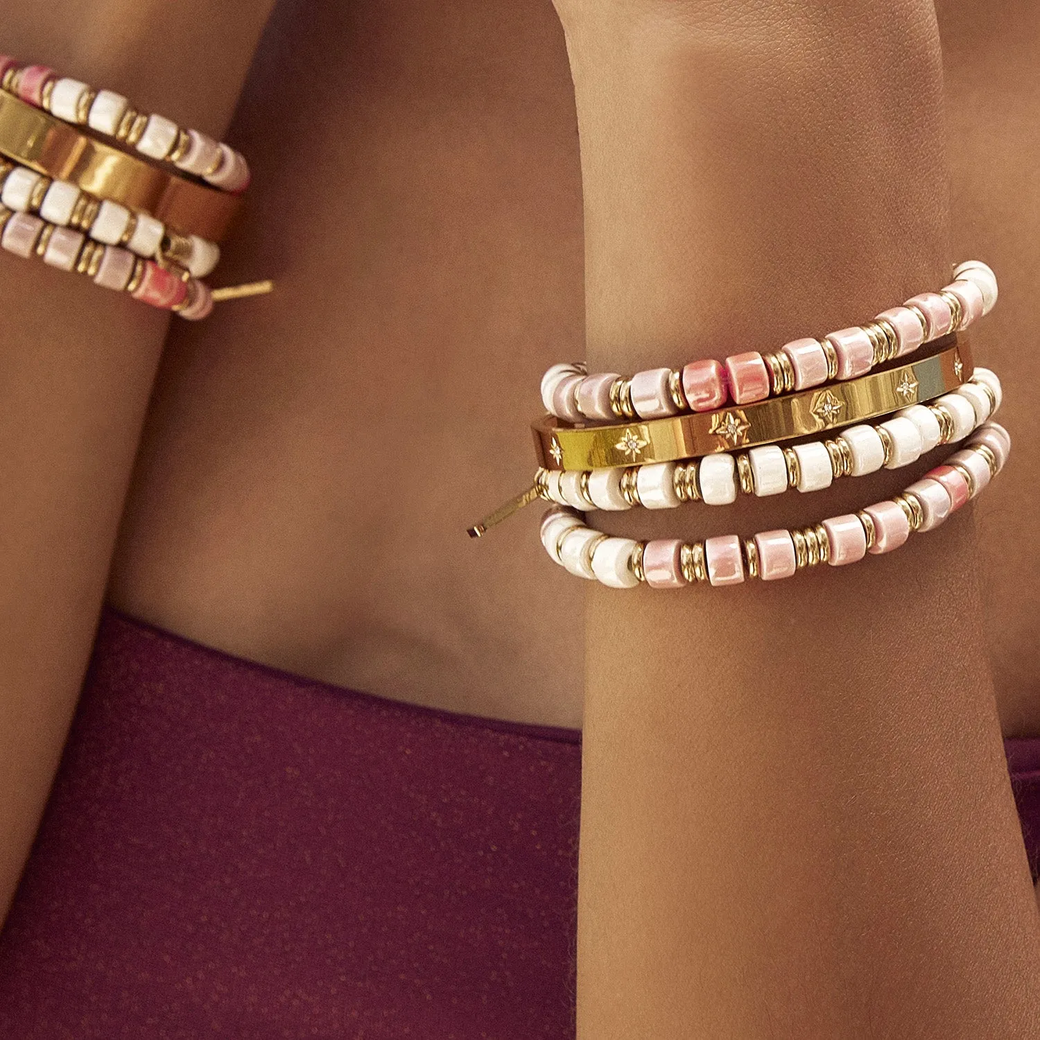 Skylar Bracelet Stack - Peony