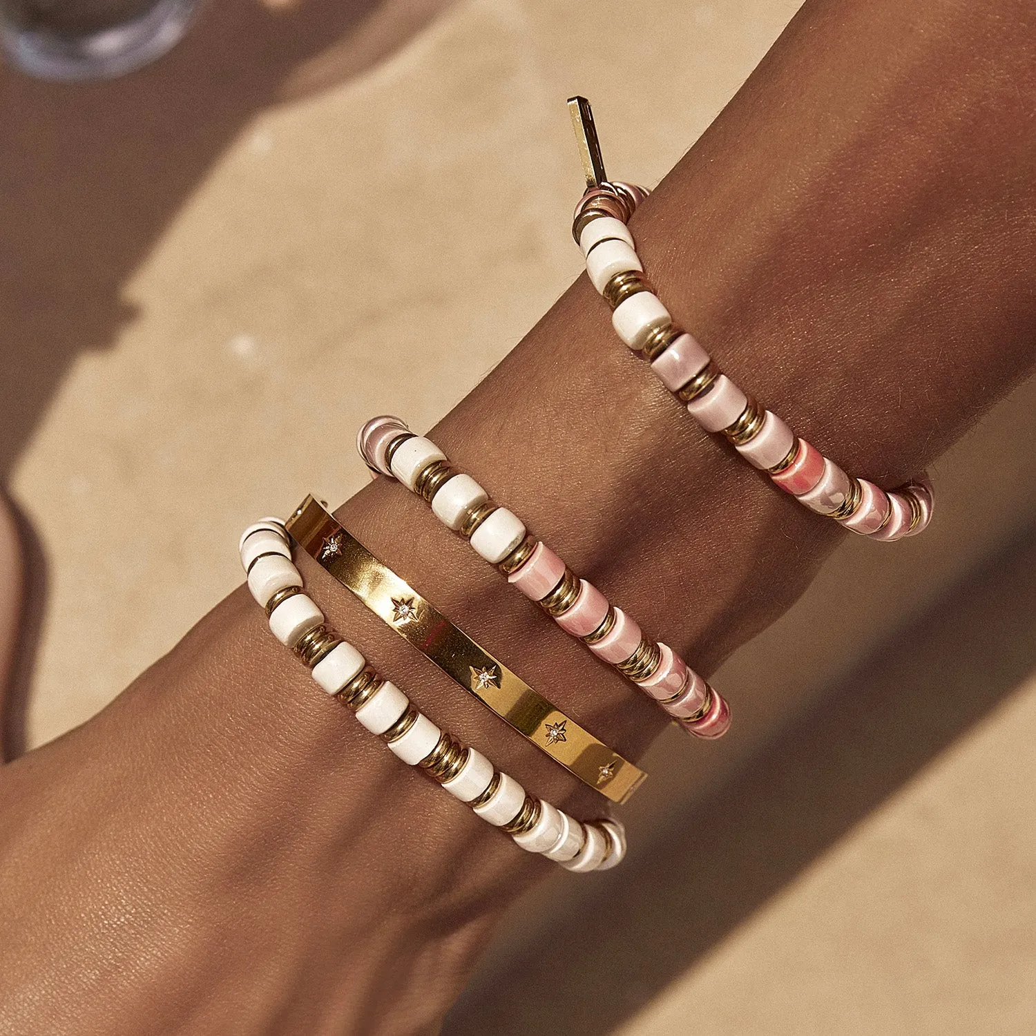 Skylar Bracelet Stack - Peony