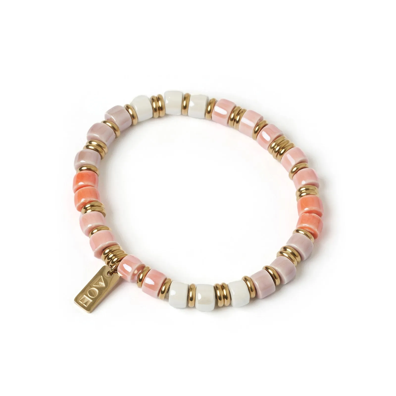 Skylar Ceramic and Gold Bracelet - Peony