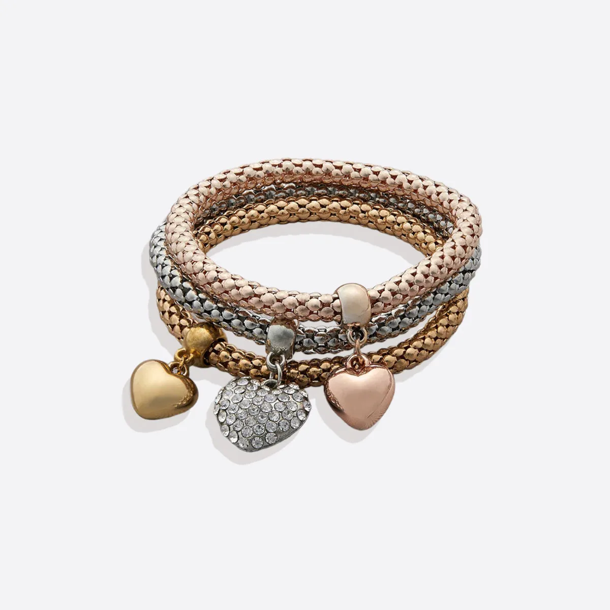 Solid Hearts Metal Bracelet