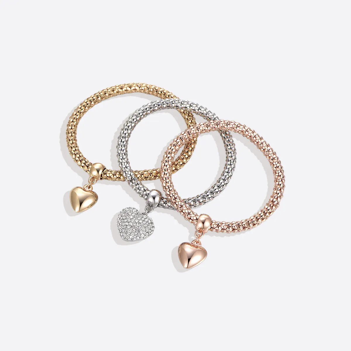 Solid Hearts Metal Bracelet