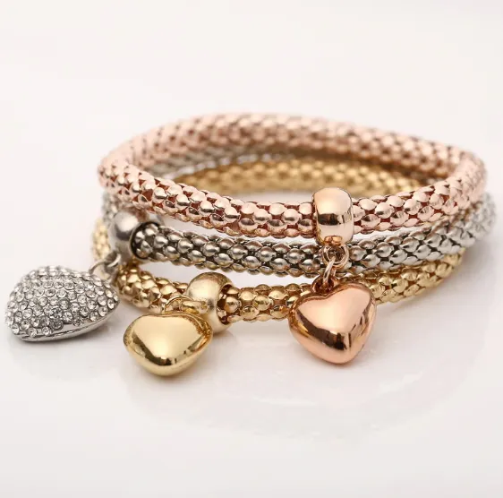 Solid Hearts Metal Bracelet