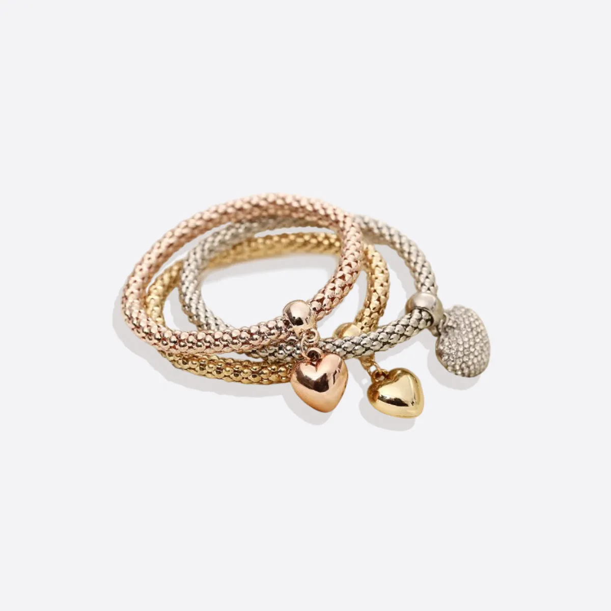 Solid Hearts Metal Bracelet