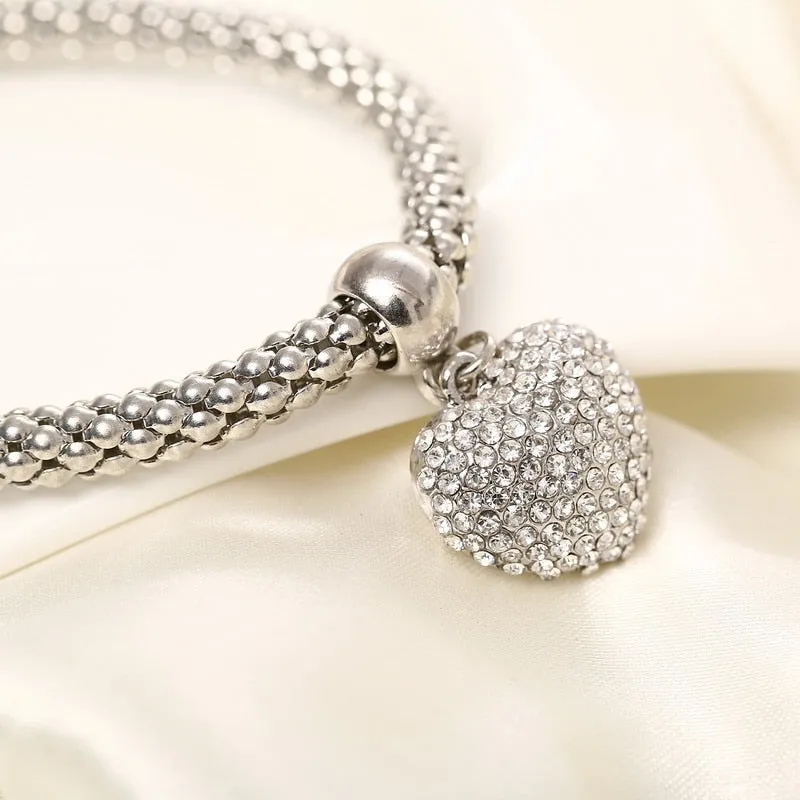 Solid Hearts Metal Bracelet