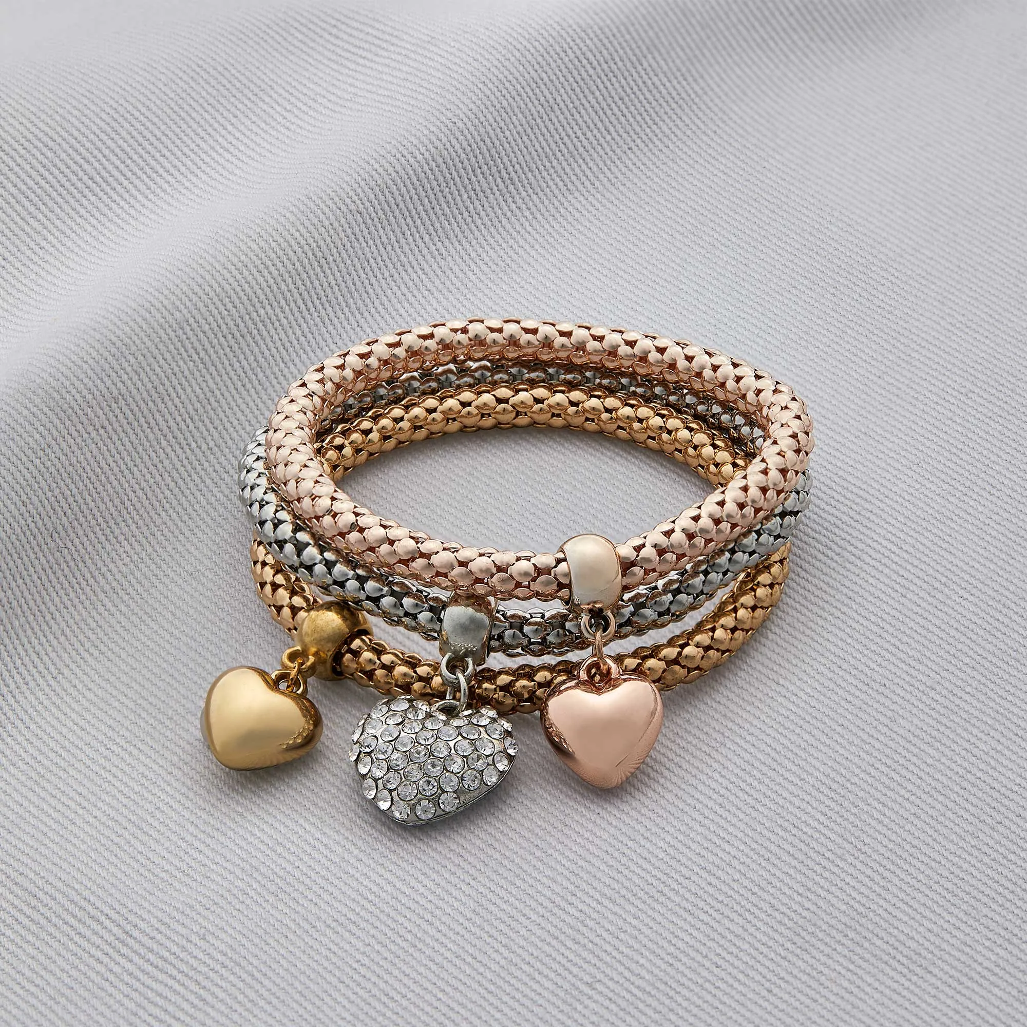 Solid Hearts Metal Bracelet