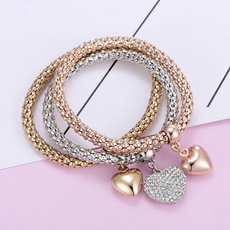 Solid Hearts Metal Bracelet