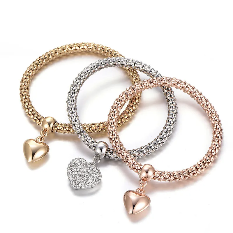 Solid Hearts Metal Bracelet