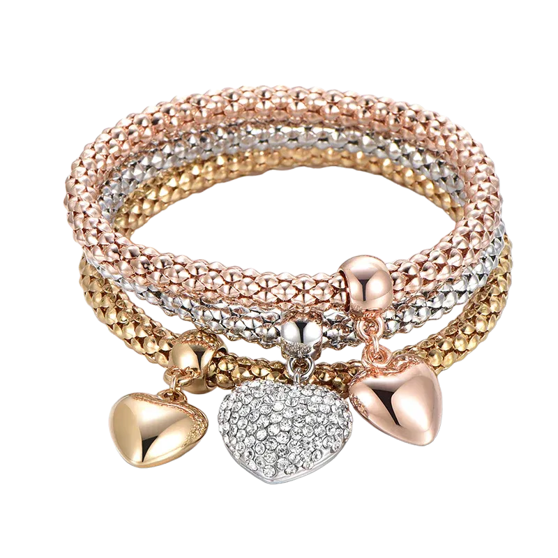 Solid Hearts Metal Bracelet