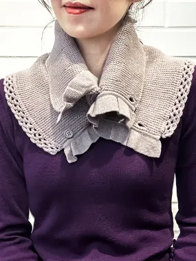 SPECIAL! Lilac Crochet-Trimmed Ruffle A-lined Neck Warmer