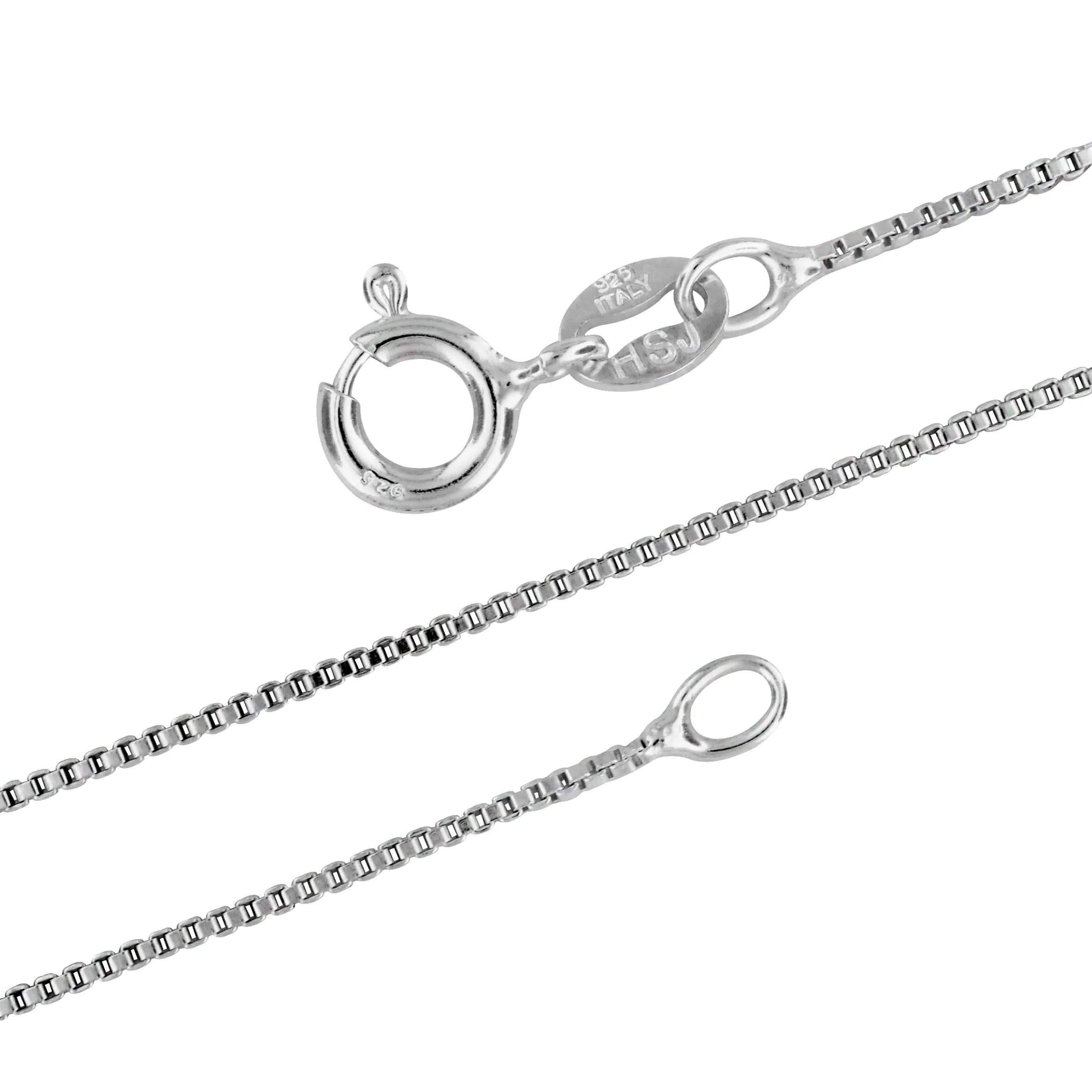 Sterling Silver 1mm Box Chain Necklace Bracelet Anklet Solid Italian Nickel-Free, 7-36 Inch