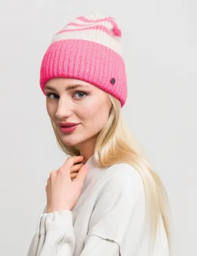 Striped Bi Color Knit Beanie