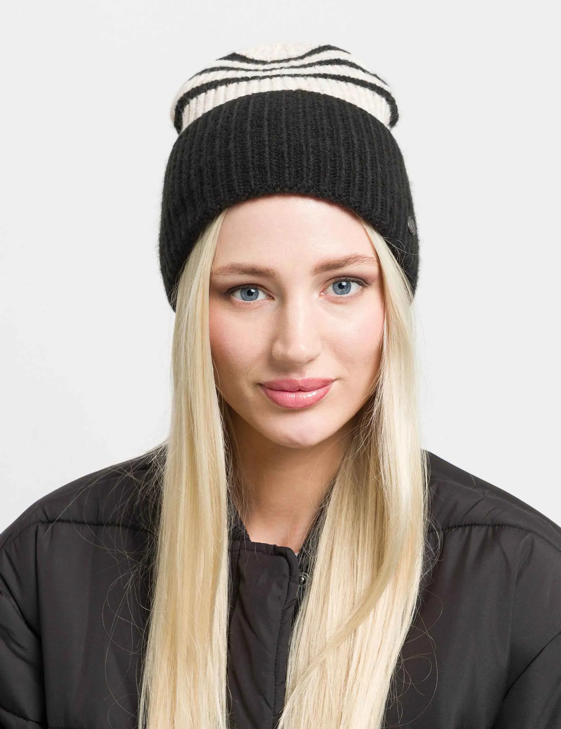 Striped Bi Color Knit Beanie