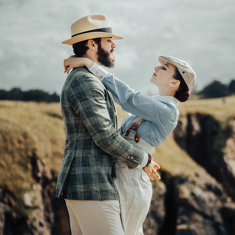 Summer C-Crown Straw Fedora Hat - Natural