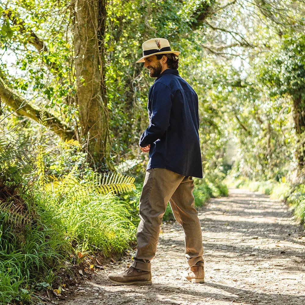 Summer C-Crown Straw Fedora Hat - Natural