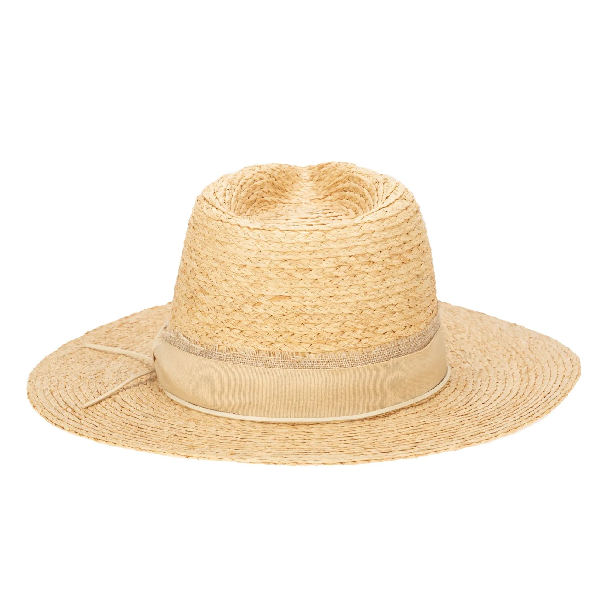 Sun Bather - Raffia Braid Fedora with Mixed Band