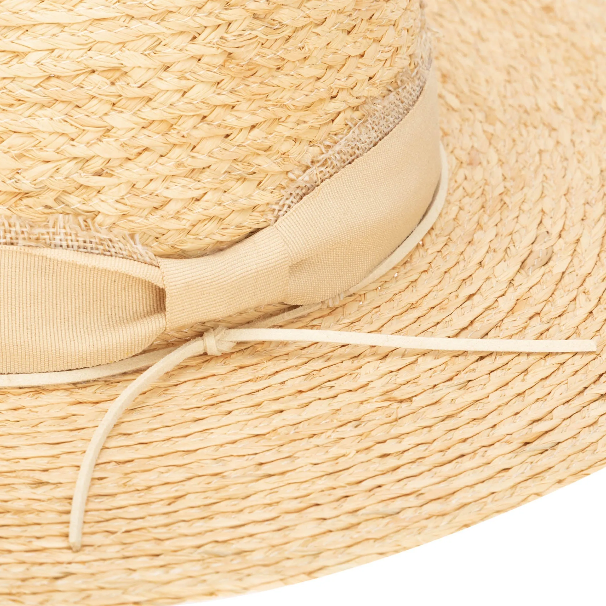 Sun Bather - Raffia Braid Fedora with Mixed Band