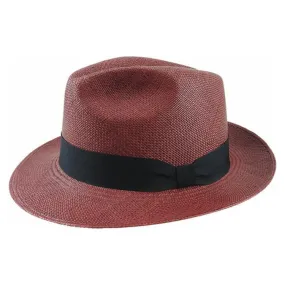 Teddy King Fedora - Panama Brisa #3 - Mid 6cms Brim - Merlot