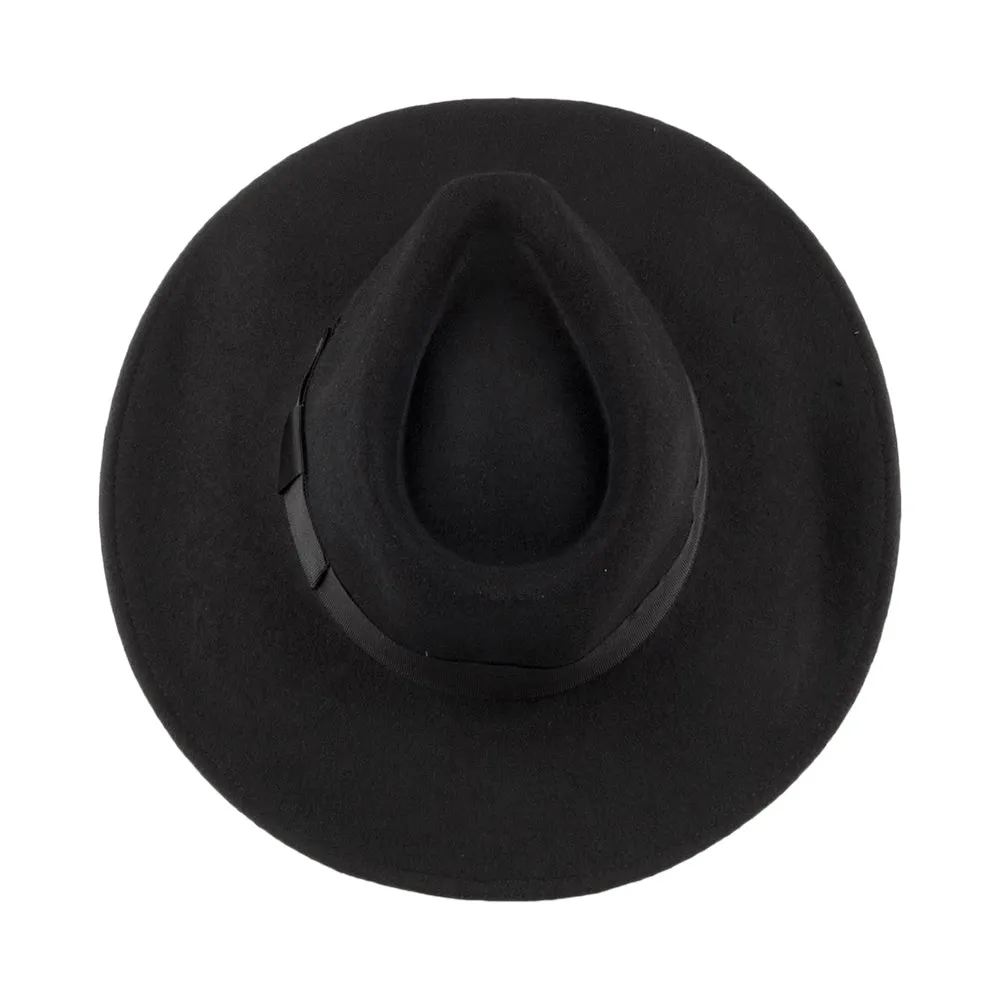 The Author Wide Brim Fedora Hat - Black