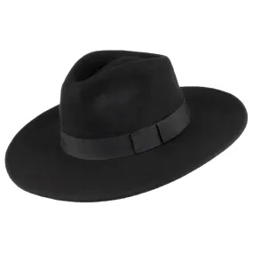 The Author Wide Brim Fedora Hat - Black