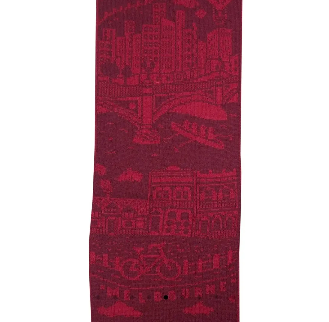 The Melbourne Scarf - Extra Fine Merino Wool - Red