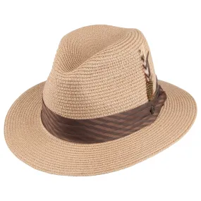 Toyo Braided Fedora - Cappuccino