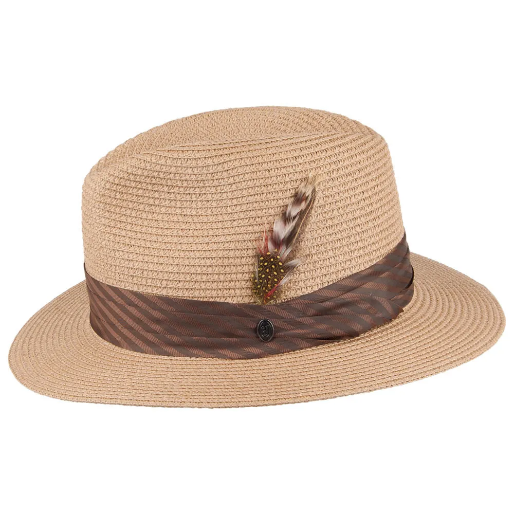 Toyo Braided Fedora - Cappuccino