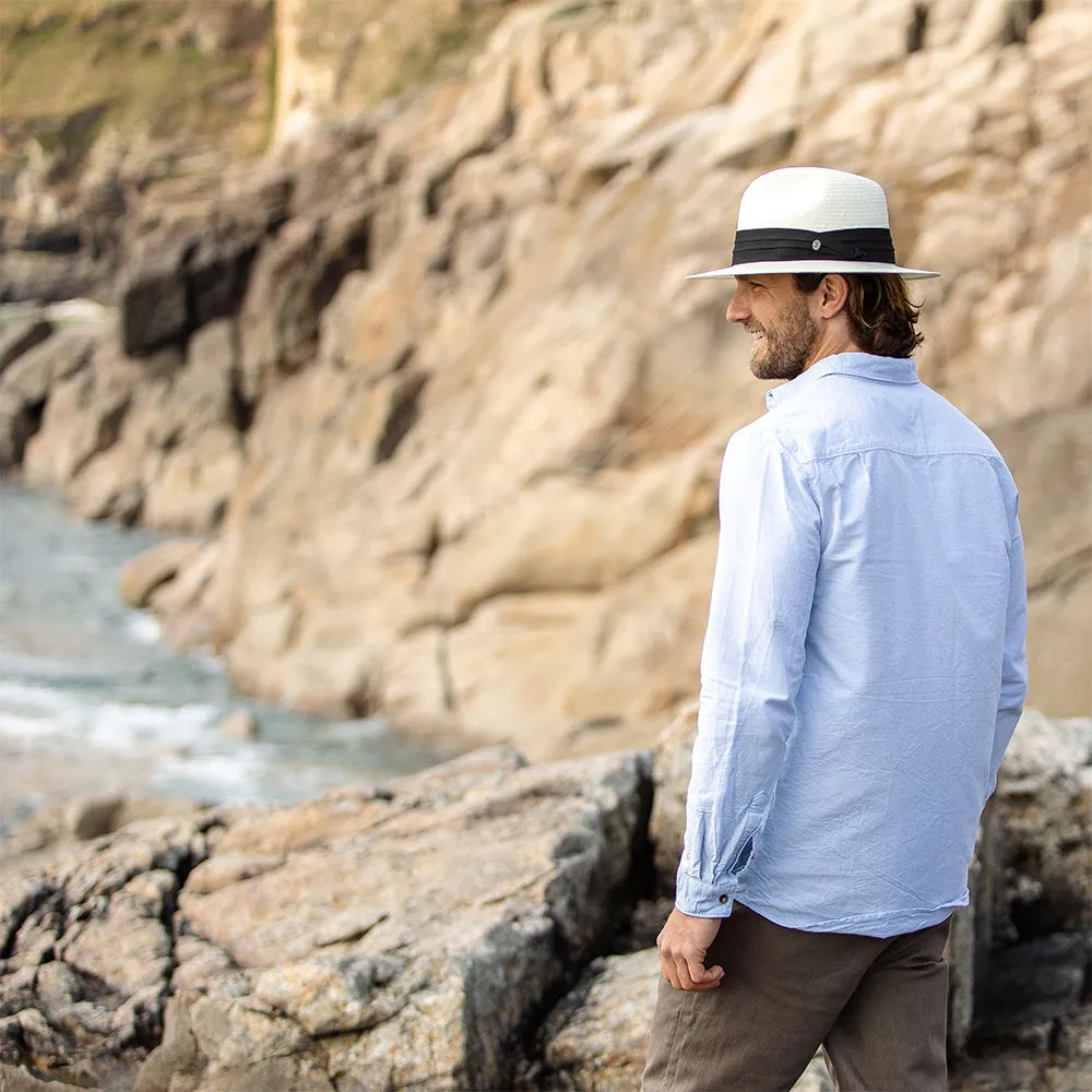 Toyo Safari Fedora with Black Band - Ivory