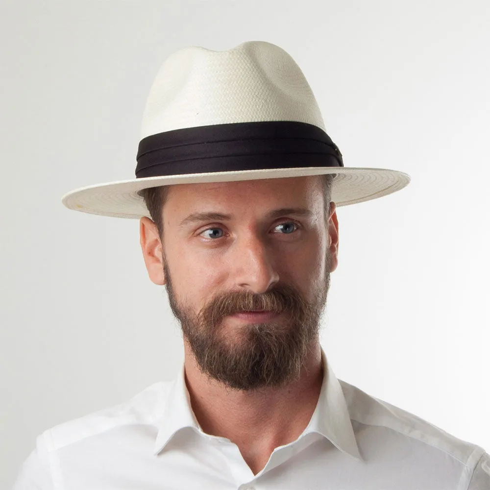 Toyo Safari Fedora with Black Band - Ivory