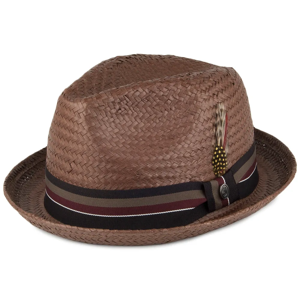 Tribeca Straw Trilby Hat - Brown