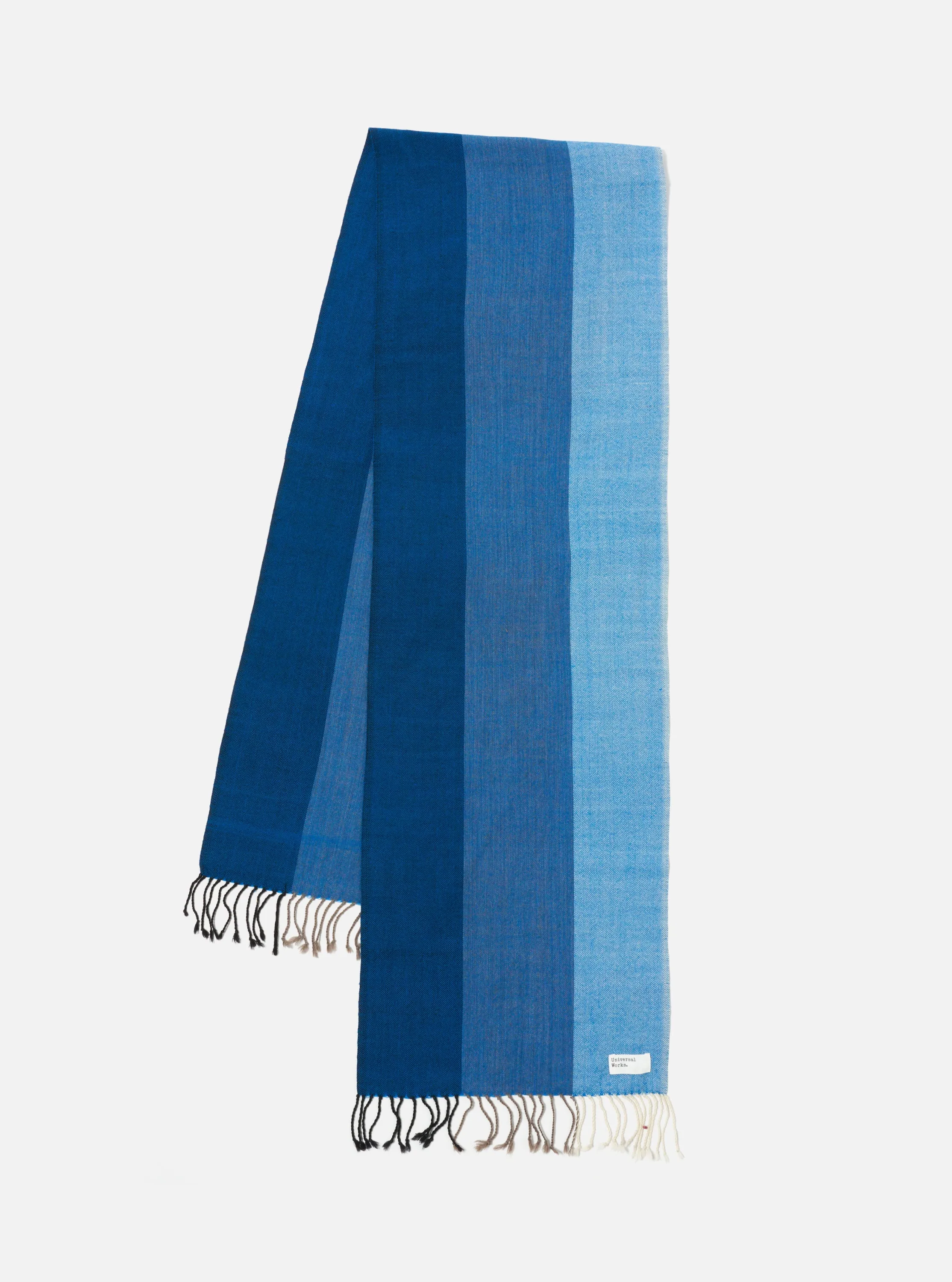 Universal Works Wool Scarf in Blue Merino Wool