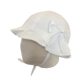 White sun hat with bow