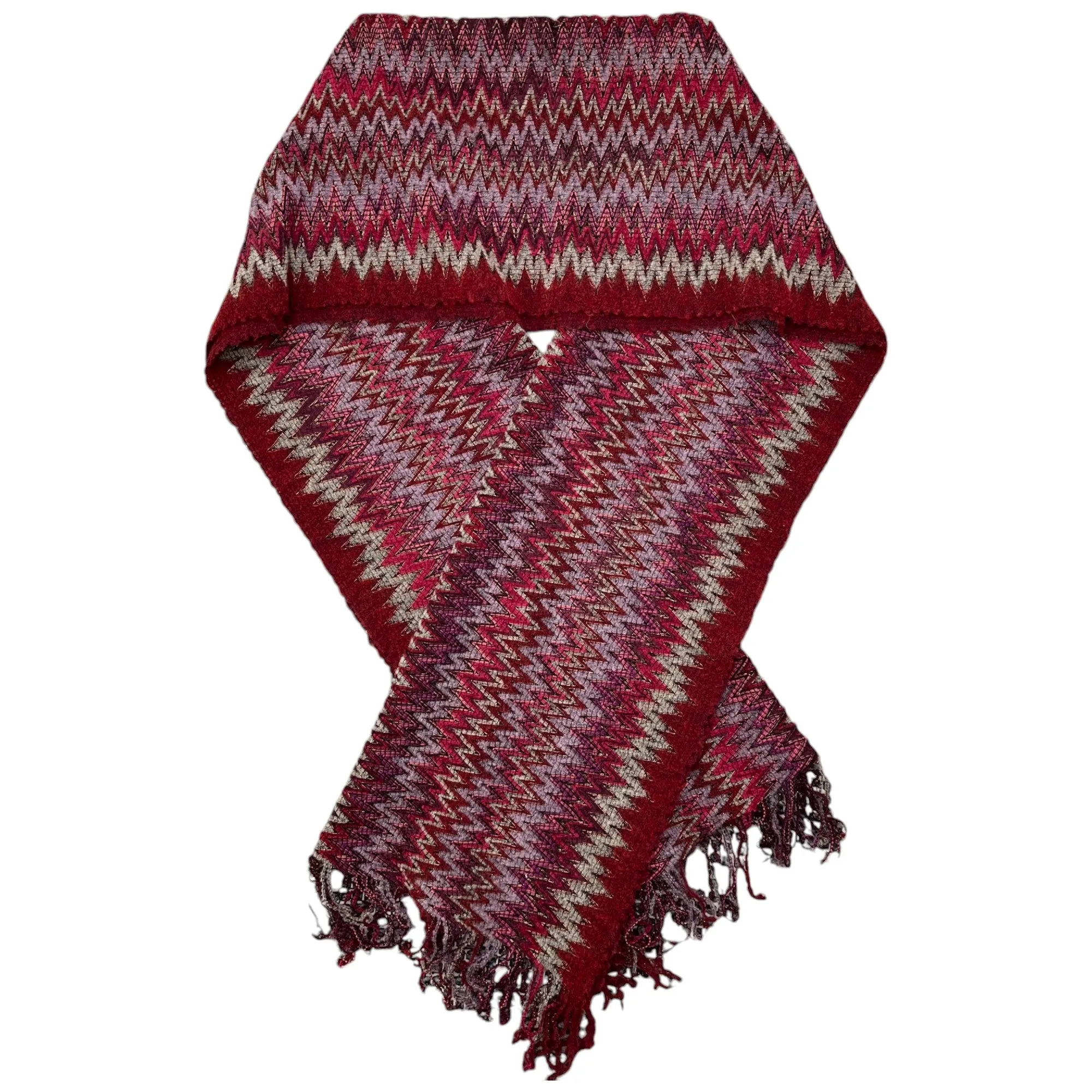 Women's Chevron Print Scarf Burgundy