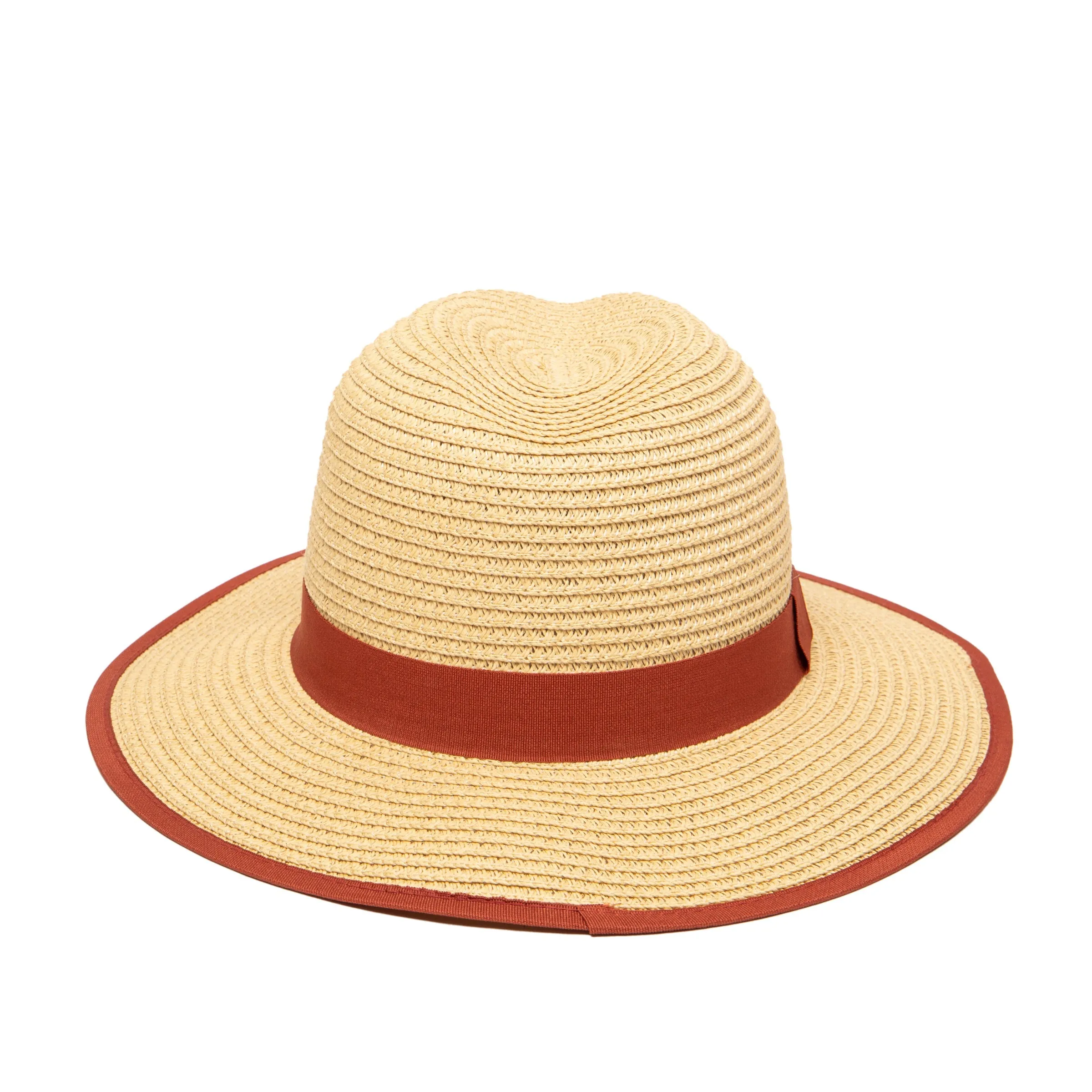 Women's Paperbraid Fedora With Pop Color Grosgrain