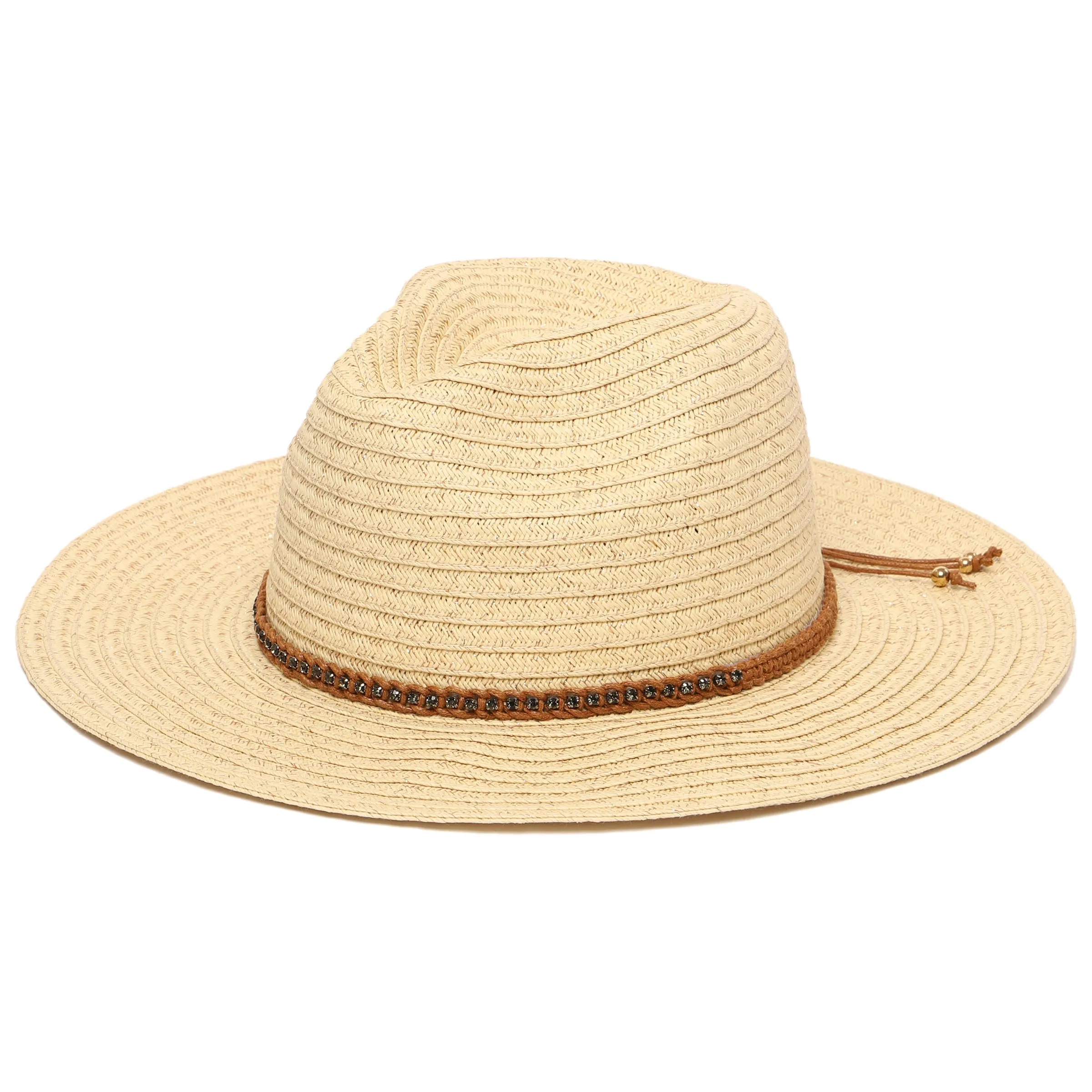 Women's Paperbraid Panama Fedora With Braided Diamond Band