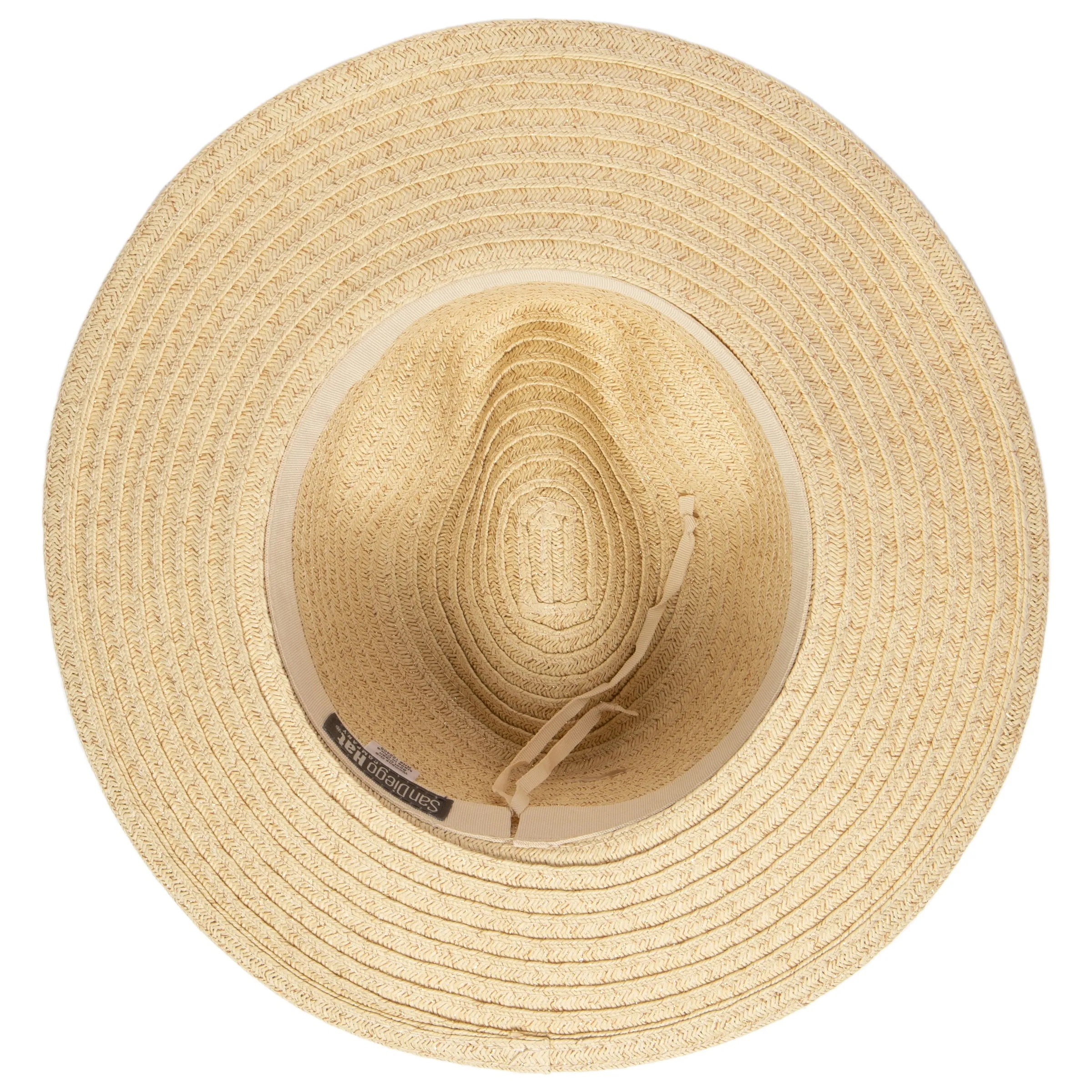 Women's Paperbraid Panama Fedora With Braided Diamond Band