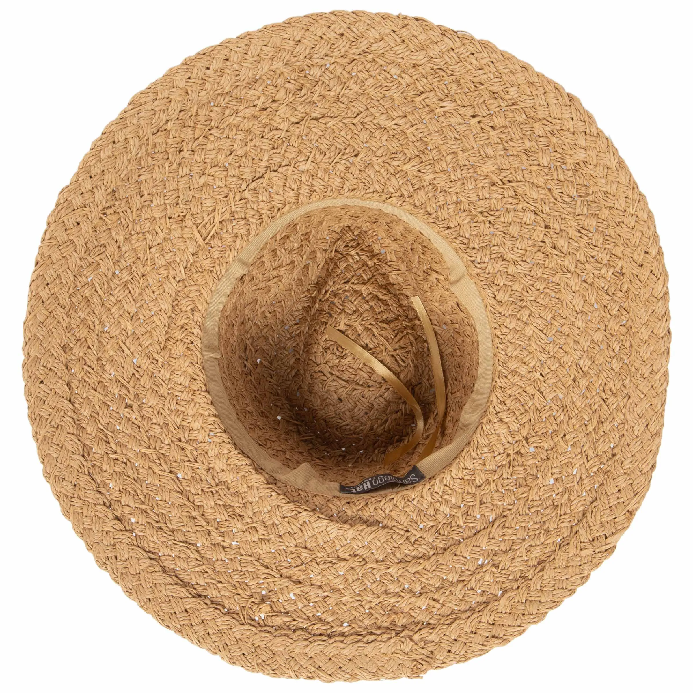 Women's Woven Paper Wide Brim Fedora With Grosgrain