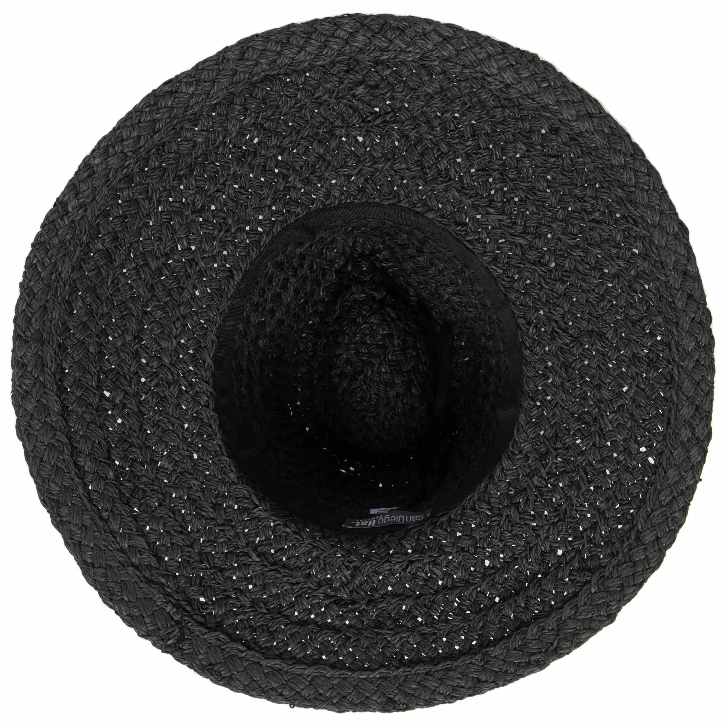 Women's Woven Paper Wide Brim Fedora With Grosgrain