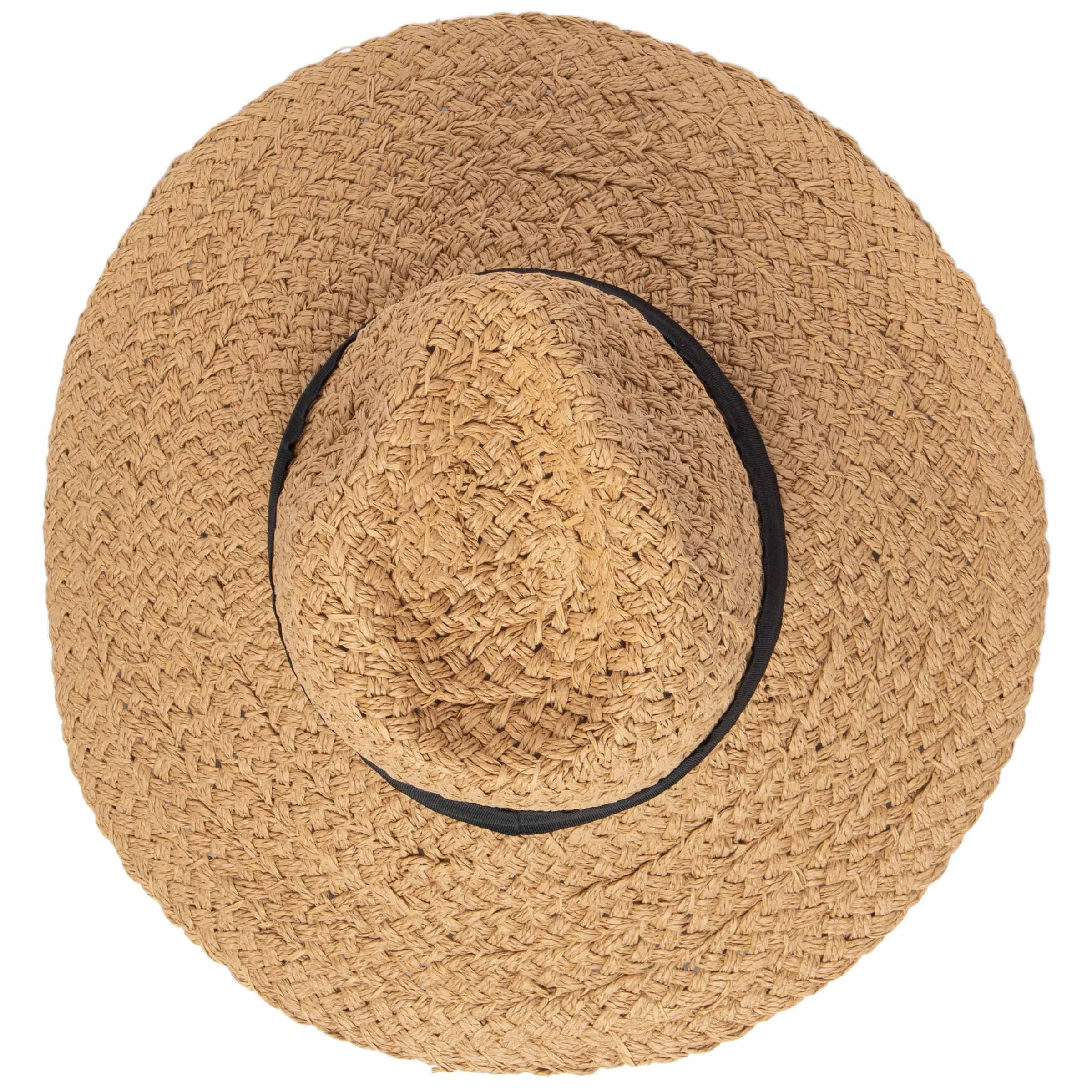 Women's Woven Paper Wide Brim Fedora With Grosgrain